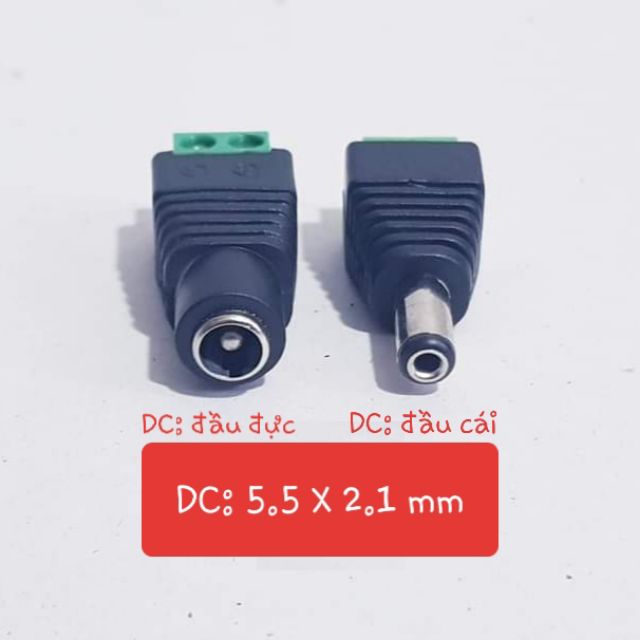 Rắc nối dây DC (ĐỰC + CÁI) vặn vít (dùng thi công lắp đặt camera)