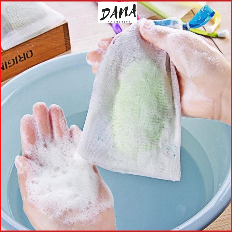 Túi lưới tạo bọt xà bông tiện lợi túi lưới đựng xà phòng dây rút DANA