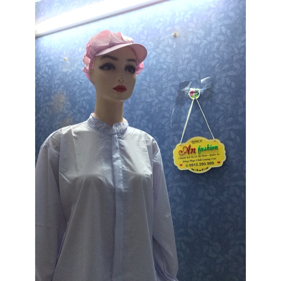 Nón Kết Phòng Sạch Bảo Hộ Lao Động Màu Trắng Hồng _ Hình Chụp Thật