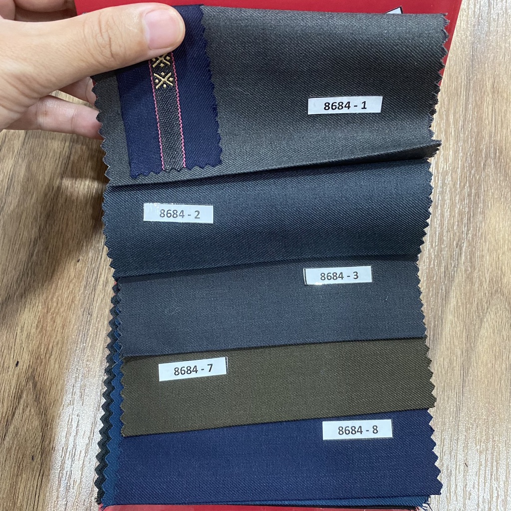 Vải Wool Italia 8684 May Quần Tây, Vest Nam Nữ Cao Cấp Không Nhăn, Không Giãn