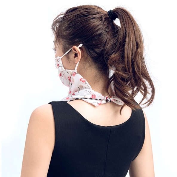Khẩu trang VOAN DÀI 2 lớp che cổ siêu xinh, che bụi, nắng không gây bí
