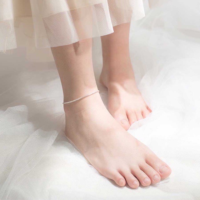 Lắc chân bạc Sequin H.A.S trơn sáng đơn giản - Lắc chân bạc 925 thời trang