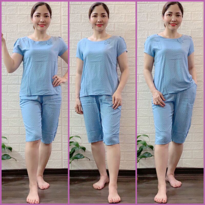 Bộ Lanh Tole Mặc Nhà Ngố Trẻ Có Tay Hàng Đẹp Ahoa