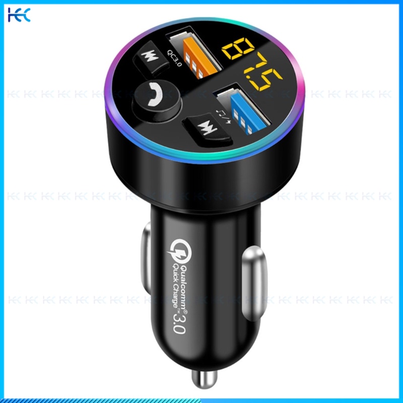 Thiết Bị Thu Phát Bluetooth 5.0 FM MP3 QC3.0 USB Sạc Nhanh Dùng Trên Xe Hơi