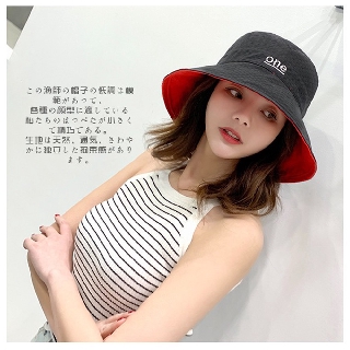 Mũ hai mặt hai màu phiên bản Hàn Quốc - Nón ngư dân cà phê đỏ đen vàng cam be hồng thoáng khí mềm mịn mát mẻ xinh