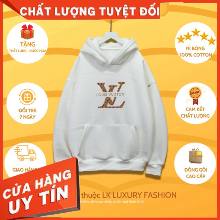Áo khoác nỉ Hoodie - Áo Hoodie nam nữ form rộng CAO CẤP phong cách Hàn Quốc in hình chữ VL– thời trang unisex - Hàng nhậ