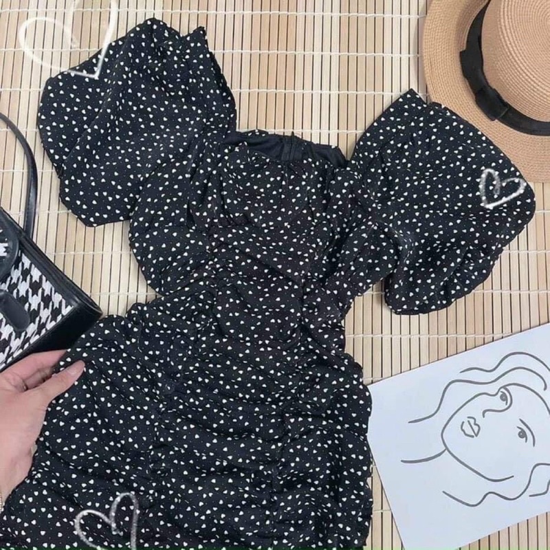 Bigsize Váy Chấm Bi Nhún