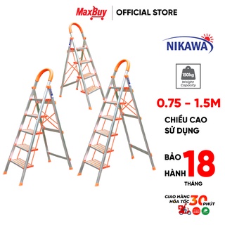 Thang nhôm ghế chữ A tay vịn có bậc xếp gọn NIKAWA thương hiệu Nhật HN