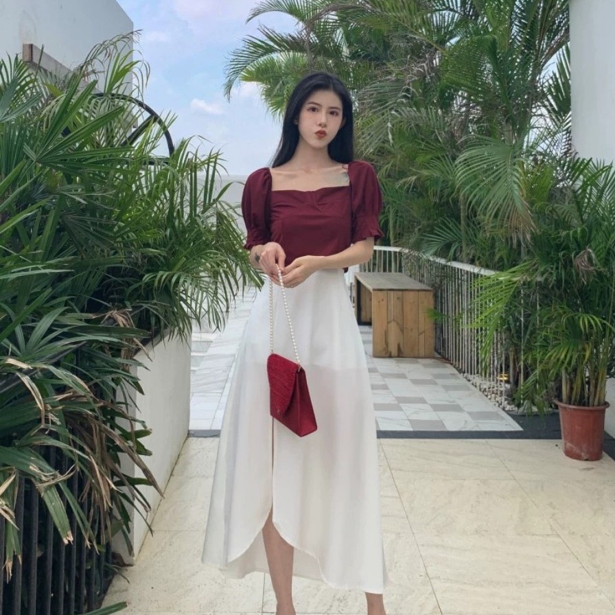 [ Mã FAMAYWA2 giảm 10K đơn 50K] Sét Đầm Nữ Cổ V Dáng Xòe, Nhẹ Nhàng Thanh Xuân Thời Trang ESTHER FASHION