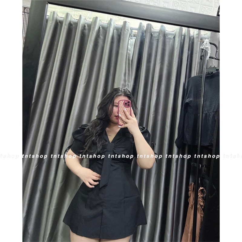 ĐẦM CỔ VEST PHỐI NƠ [TNTSHOP BIGSIZE 60KG 90KG] | BigBuy360 - bigbuy360.vn