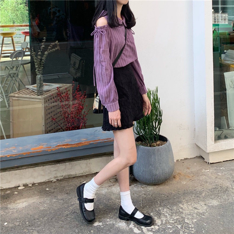 Áo Sơ Mi Dài Tay Thiết Kế Mới Thời Trang Theo Phong Cách Pháp Cho Nữ