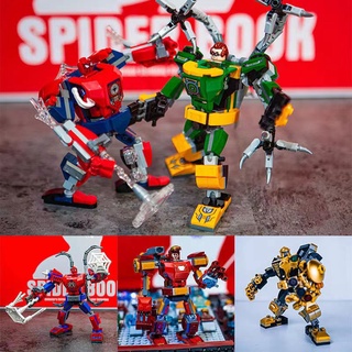 Lắp ráp lego người nhện / người sắt dr. bộ đồ chơi lắp ráp nhân vật bạch tuộc thanos