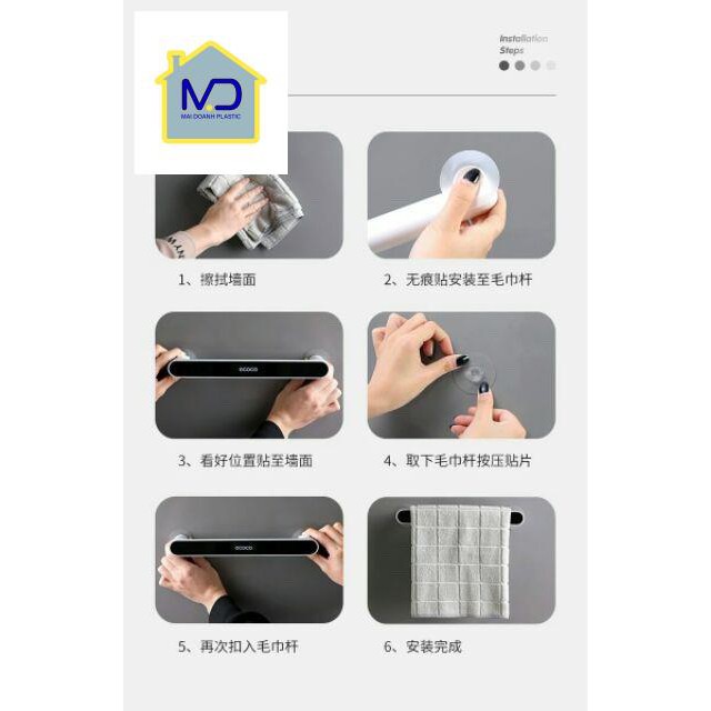 Kệ để dép, treo khăn dính thông minh dính cường lực