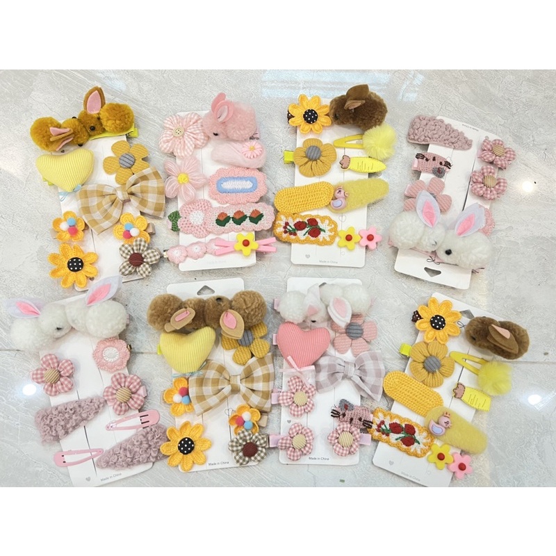 Set 10 kẹp tóc vải hàn quốc cho bé và người lớn.