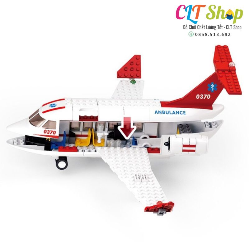 Đồ chơi xếp hình lắp ráp máy bay Airbus Plane cứu hộ cứu thương B3070 335 chi tiết CLTShop