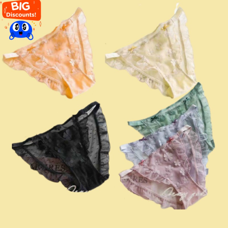 Quần Lót Nữ Đúc Ren Mềm Mịn thắt nơ họa tiết đính hoa dễ thương, Cuốn Hút - QR4 - Dayyle Sexy