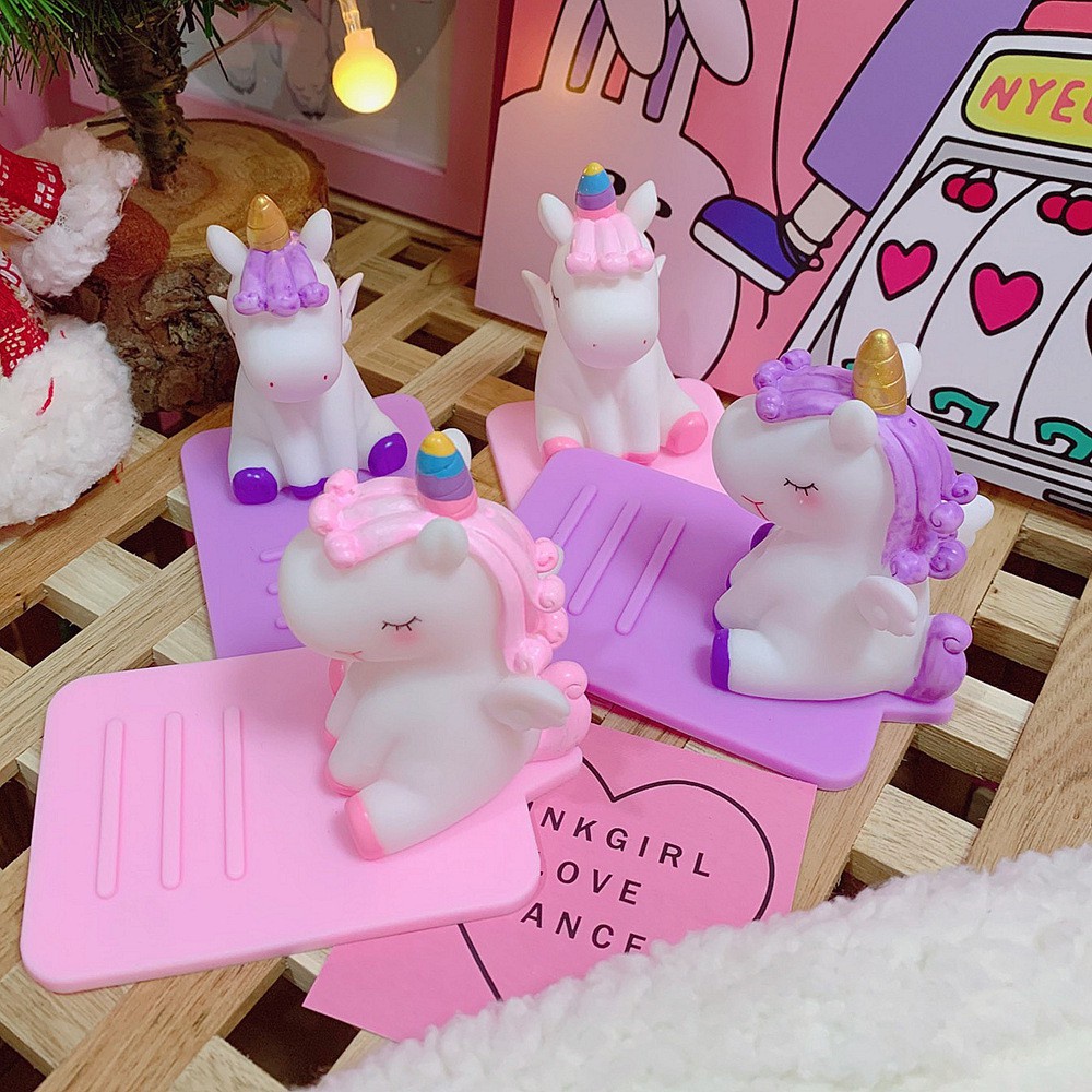 Giá đỡ điện thoại hình ngựa kì lân chống trơn trượt bằng silicon