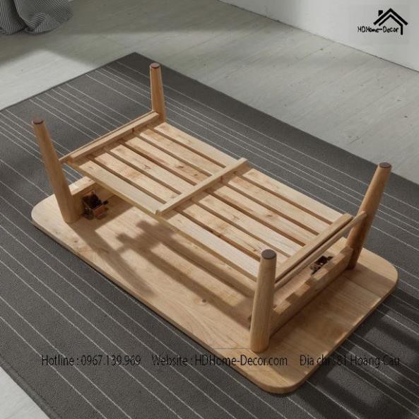 Bàn Sofa,Bàn trà phong cách Nhật Bản - Gỗ cao su tự nhiên chắc chắn