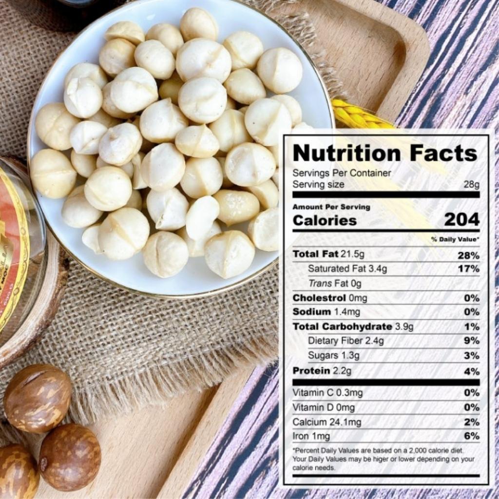 Nhân Macca Vỡ Đôi Sấy Chín, Hạt Macca Tách Vỏ, Nhân Măcca Nguyên To Tốt Cho Mẹ Bầu, Onefood68