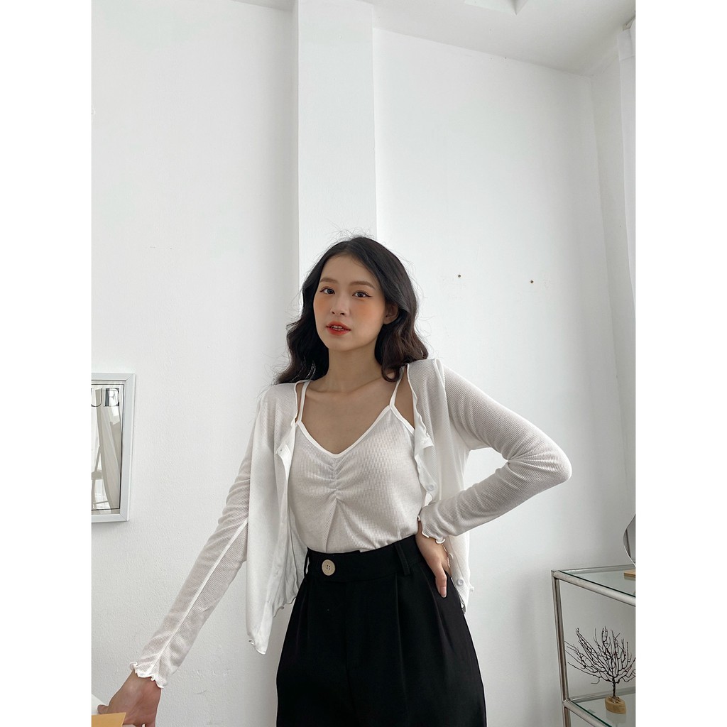 SET CARDIGAN ÁO DÂY NHÚN
