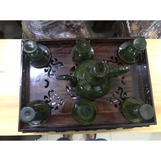 Bộ bình rượu gỗ đổi màu