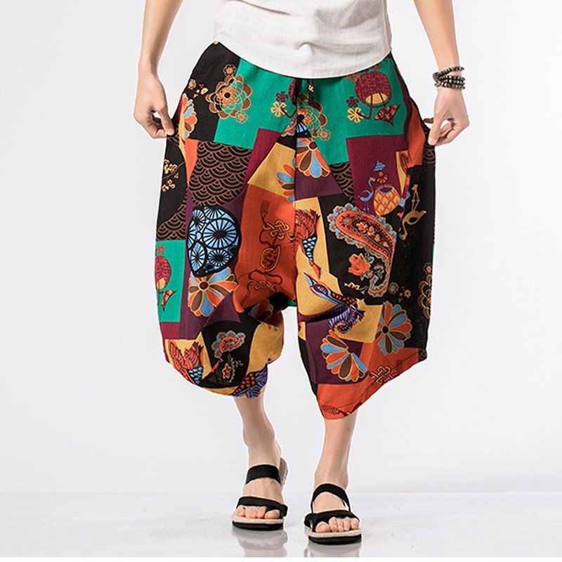 ☼○Quần Short Harem Vải Lanh Dáng Ngắn Thời Trang Mùa Hè Cho Nam#Quần Bảo Dưỡng Meny Sản Xuất Hàn Quốc