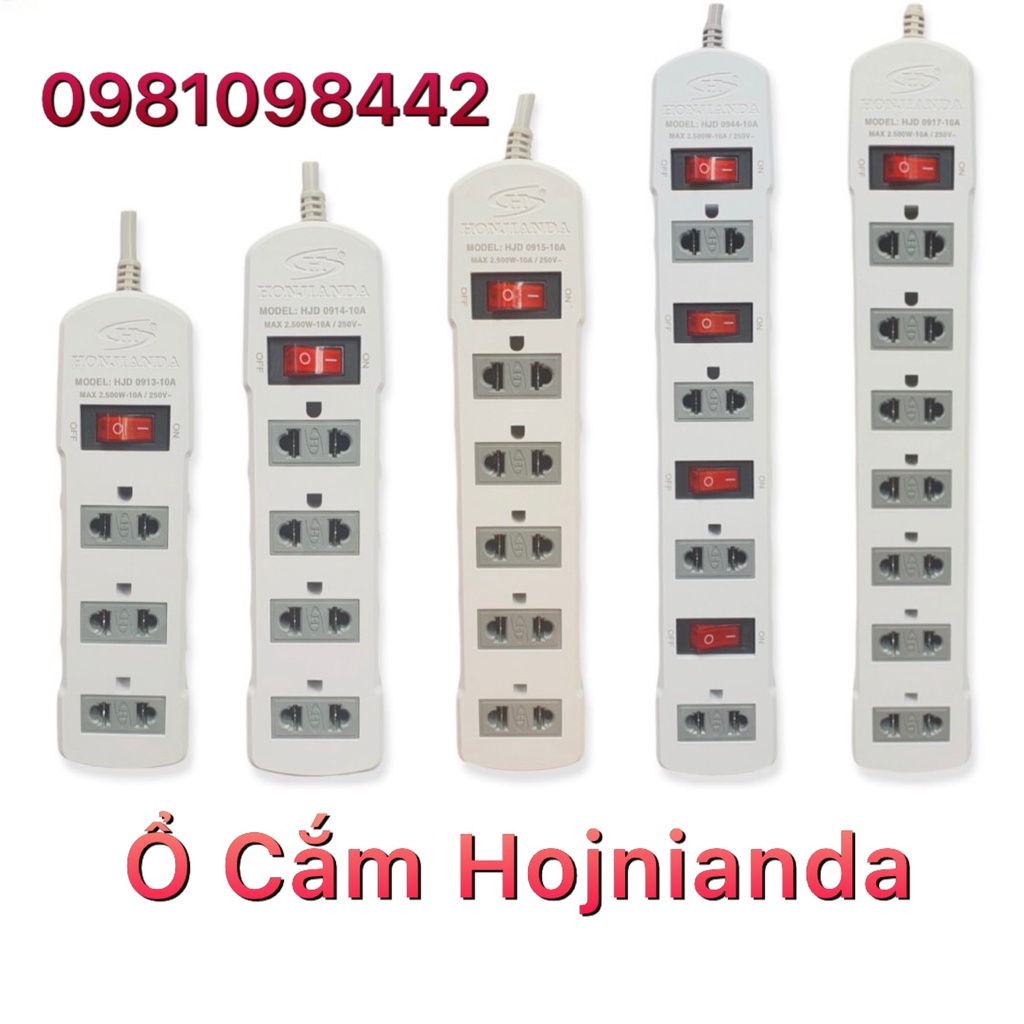 Ổ Cắm Điện Đa Năng Honjianda Mã 09 10A Dây 3m/5m Xám(Siêu rẻ)