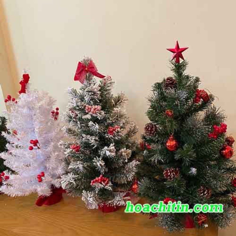 Cây Thông Noel Để Bàn 60cm Trang Trí Noel Giáng Sinh tặng thêm 1 bộ dây đèn nháy 4m
