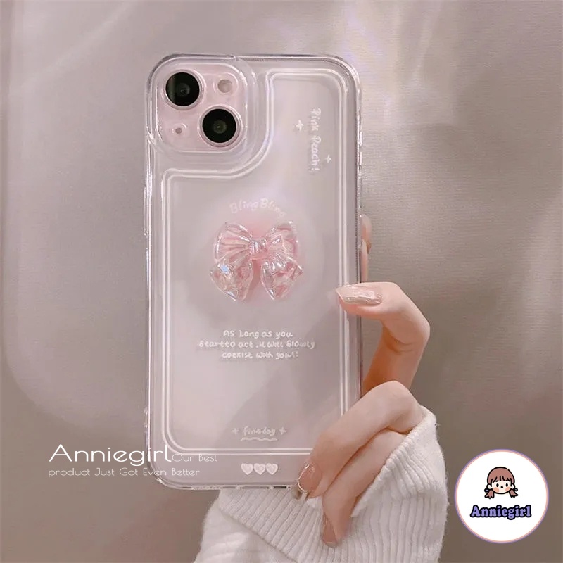 Ốp Điện Thoại TPU Mềm Siêu Mỏng Chống Sốc Đính Nơ 3D Cho IPhone 14 13 12 11 Pro Max X XR