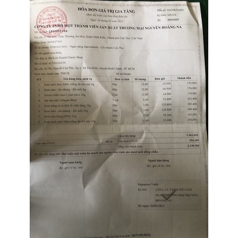 Sữa Rửa Mặt Trắng Da Sạch mụn xóa thâm LINH CHI VÀNG 70g đủ giấy hoá đơn