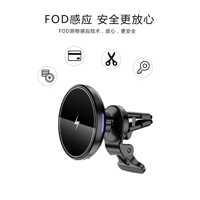 Bộ Sạc Không Dây Có Nam Châm Hít Xe Hơi Cho IPhone 14 13 12 Pro Max Mini 11 XS