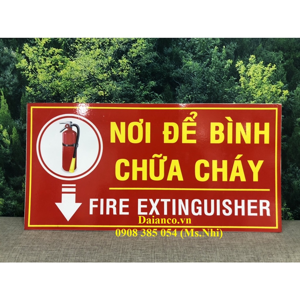 Biển báo hướng dẫn nơi để bình chữa cháy- Hàng sẵn, hình thật