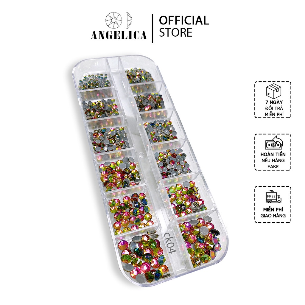 Khay Đá Nail Chân Keo Mix Size Chính Hãng Trang Trí Móng ANGELICA CK04
