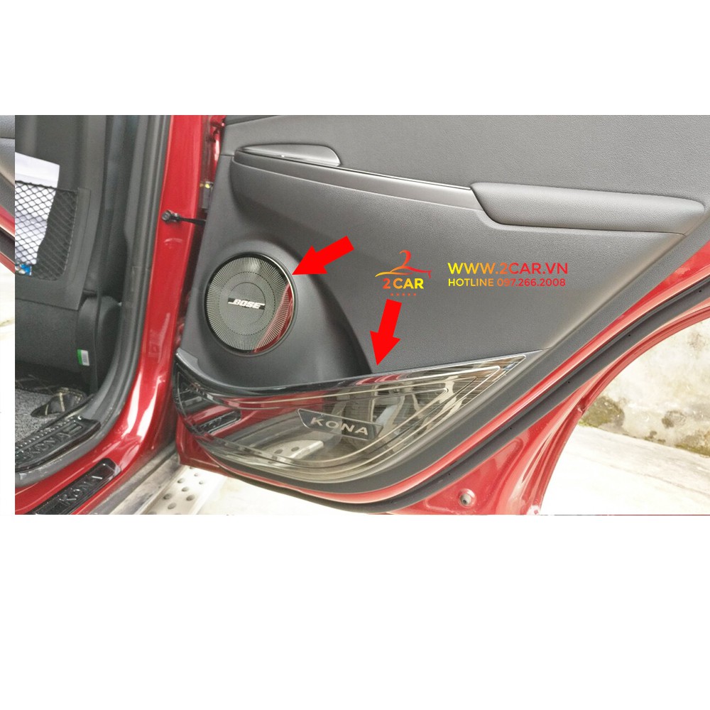 Ốp Trang trí Màng Loa và Tapli xe Hyundai Kona 2019, chất liệu Titan Cao Cấp