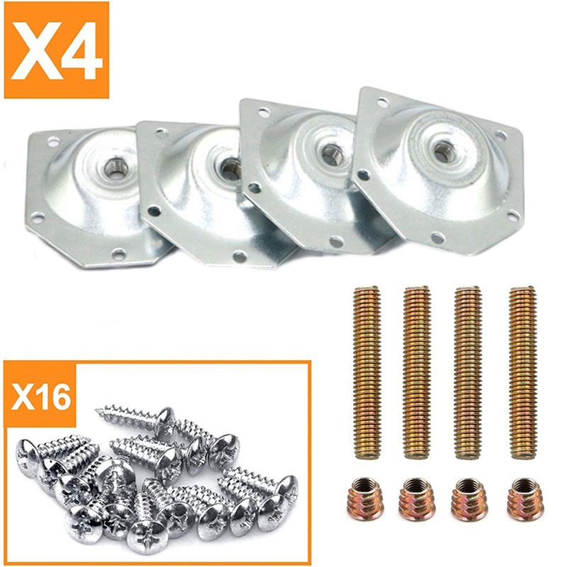 1 Bộ Khung Cố Định Chân Ghế / Bàn Cà Phê Kèm Ốc Vít Kim Loại An Toàn Tiện Dụng
