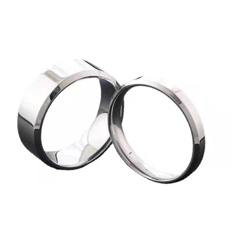 Nhẫn Titan Màu Bạc Sáng Bóng 4Mm 8mm Cho Nam Nữ