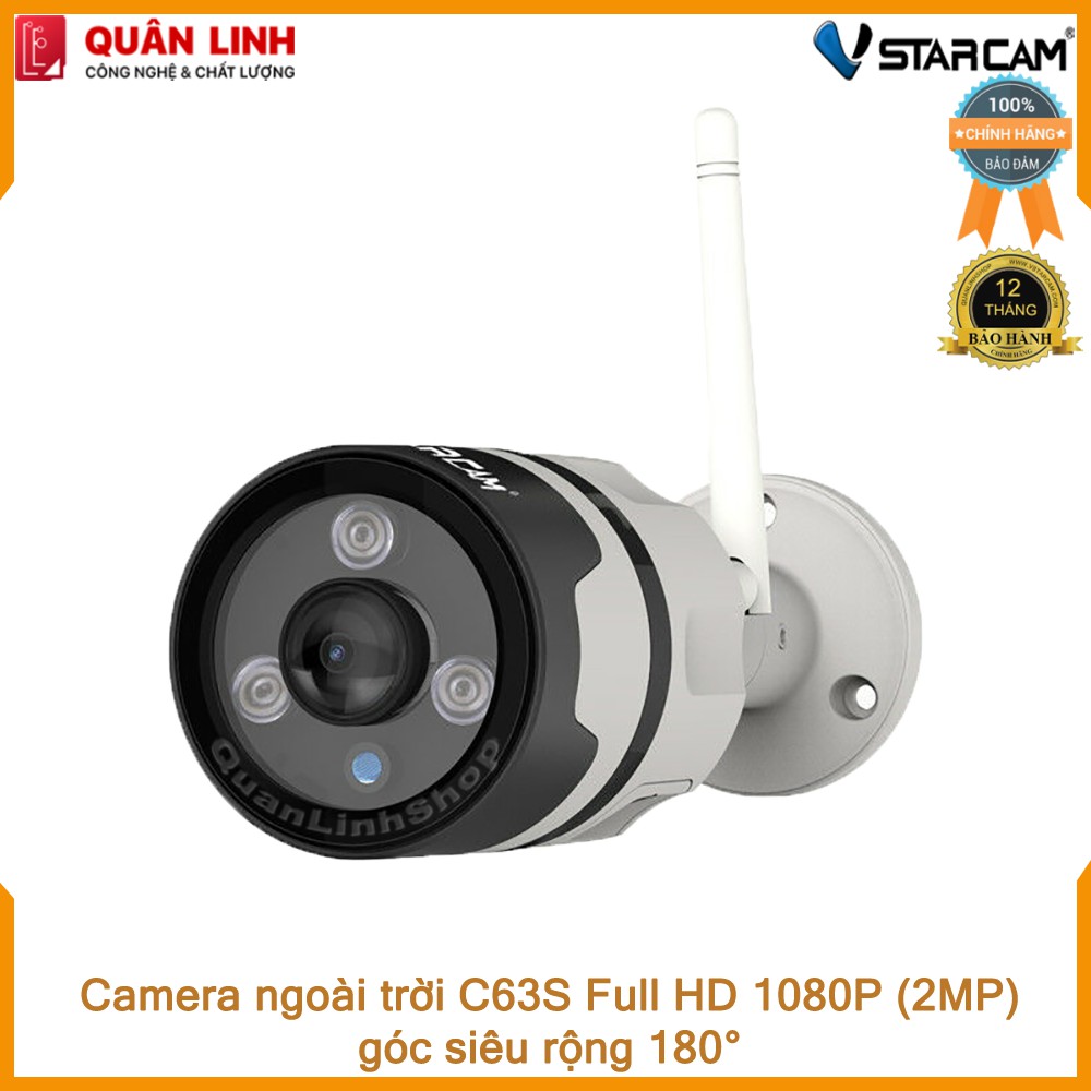 Camera Wifi IP ngoài trời Vstarcam C63s Full HD 1080P kèm thẻ nhớ 64GB Class10