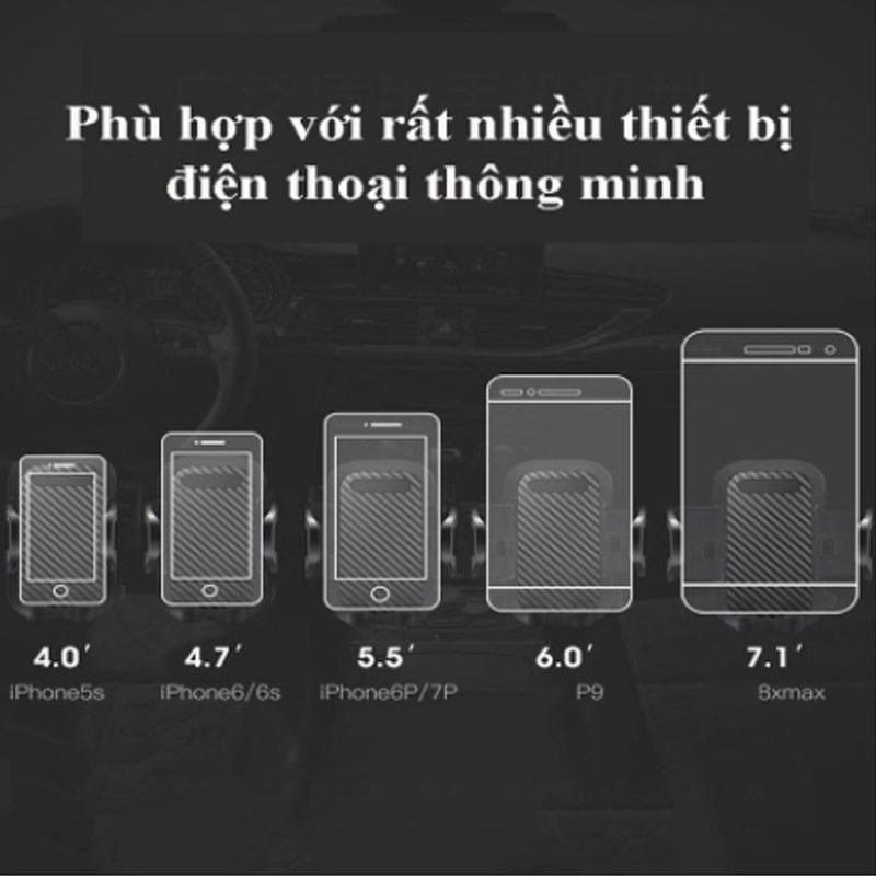 Giá đỡ điện thoại trên ô tô gắn taplo và cửa gió điều hòa, kẹp điện thoại ô tô cực kì chắc chắn