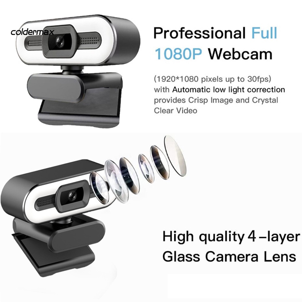 Webcam máy tính 1080P/2K kèm micro có vòng đèn tiện dụng | BigBuy360 - bigbuy360.vn