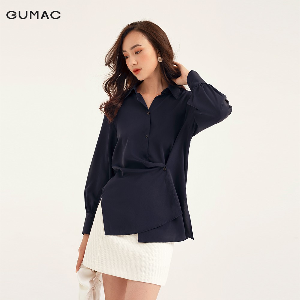 Áo sơ mi nữ cột dây GUMAC đủ màu, đủ size, sang trọng thanh lịch AB145 | BigBuy360 - bigbuy360.vn