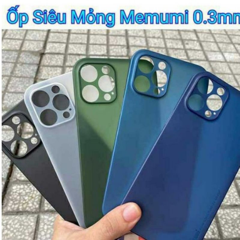 Ốp lưng Memumi siêu mỏng 0,3mm cho iPhone 13 pro Max, 13 pro,13,13 mini,12 Mini, 12, 12 Pro, 12 Pro max.