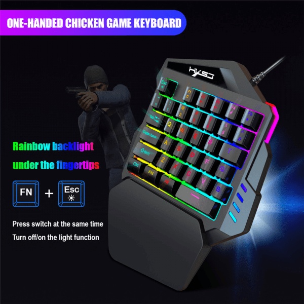 Bàn Phím Chơi Game HXSJ V100 Có 35 Phím Hỗ Trợ Chơi Game cho Mobile, máy tính, Bàn Phím Bán Cơ Chơi Game HYSJ-V100