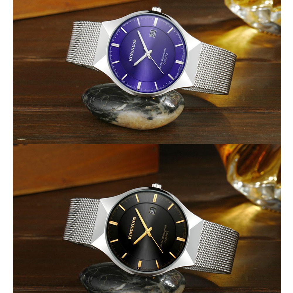Đồng hồ nam KINGNUOS japan K6699 dây thép mành cao cấp (2 màu mặt) + Tặng vòng tay cao cấp