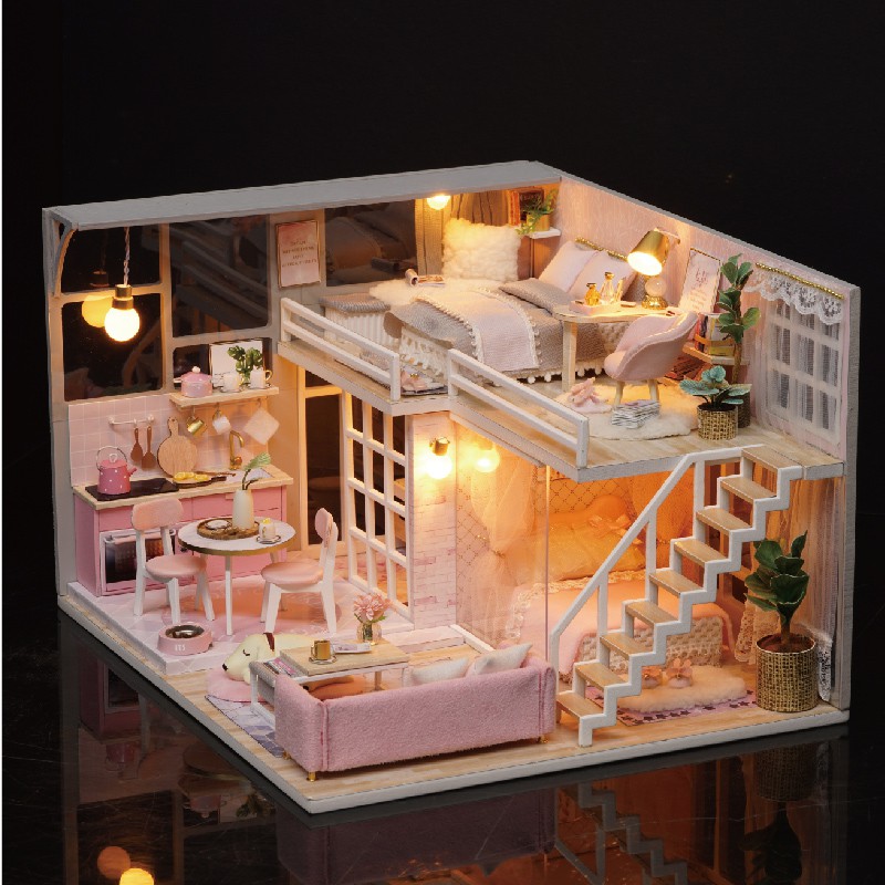Mô Hình Lắp Ráp Nhà Búp Bê DIY - Girlish Dream L-025 ( Tặng Keo + mica )