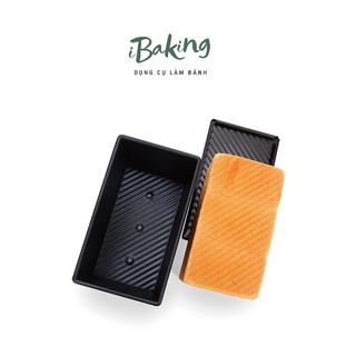 Khuôn bánh mỳ gối 450g / khuôn bánh sandwich 450g kèm nắp màu đen lượn sóng chất liệu dày dặn cứng cáp hàng cao cấp