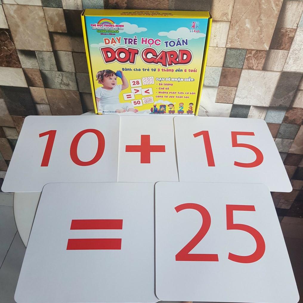 Bộ Thẻ học thông minh Toán chấm Dot card theo pp Glenn Doman dành cho bé từ 3 tháng tuổi trở lên