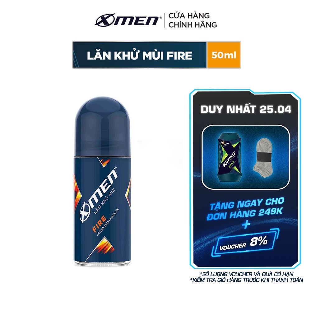 [Mã COSMEN giảm 8% đơn 250K] Lăn khử mùi X-men Fire 50ml