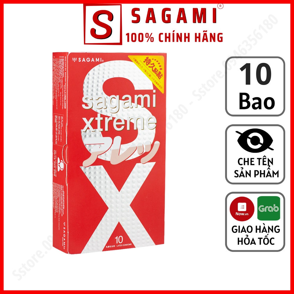 Bao Cao Su Sagami Feel Long Gai Nhỏ – BCS Nhiều Gel Chấm Nổi Một Lần Thắt - Hộp 10 Chiếc