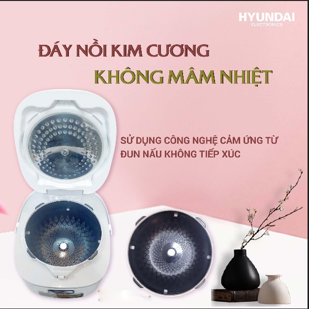 Nồi cơm điện cao tần HYUNDAI HDE 2202W- Công nghệ IH- Cảm ứng điện từ. Chính hãng Bảo hành 12 tháng.