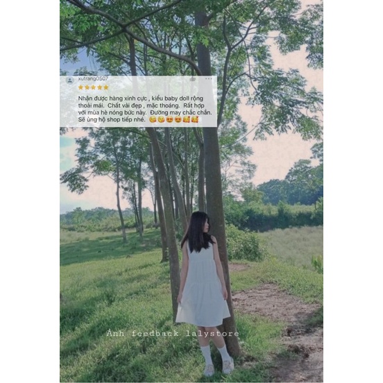 Váy 2 dây, đầm babydoll nữ dáng dài đen trắng hai dây vintage phong cách Ulzzang LALY V05 | BigBuy360 - bigbuy360.vn